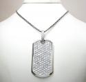 Mens 10k gold cz dog tag pendant 5.00ct