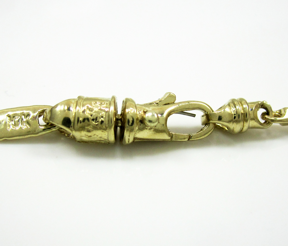 10K Yellow Gold Fancy Bullet Chain 20 Inch 2mm