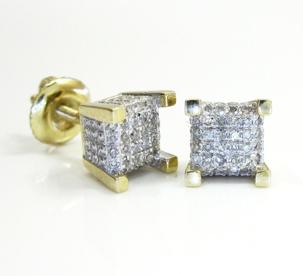 10k gold diamond cube earrings 0.20ct