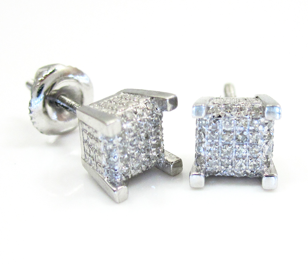10k gold diamond cube earrings 0.20ct - Image 3