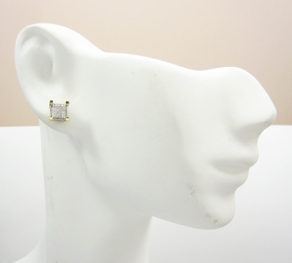 10k gold diamond cube earrings 0.20ct