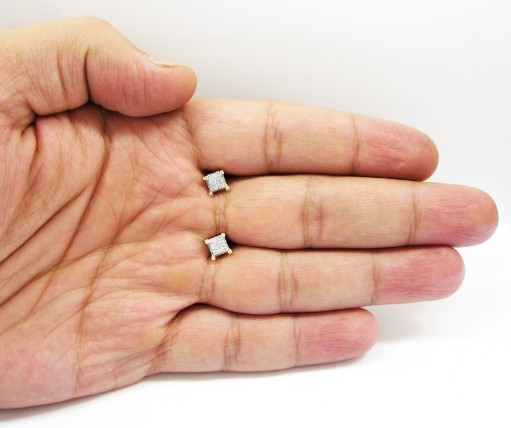 10k gold diamond cube earrings 0.20ct - Image 7