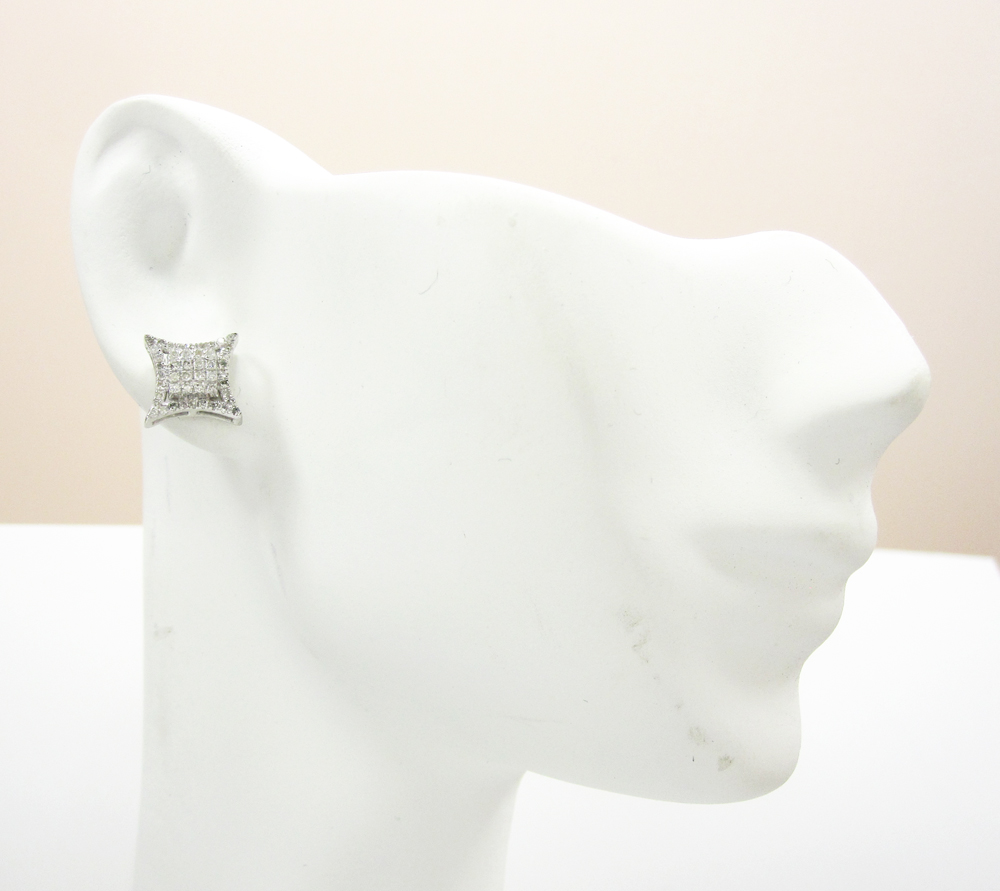 10k gold diamond 3d kite earrings 0.43ct