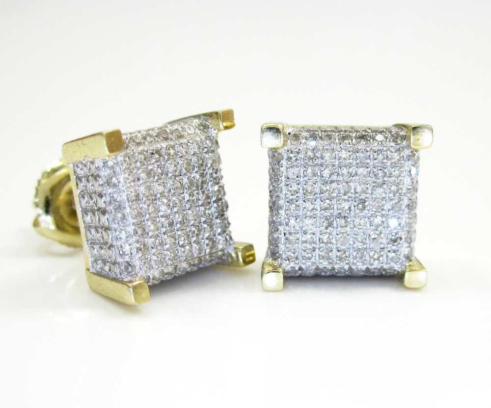 10k gold diamond cube earrings 0.46ct - Image 2