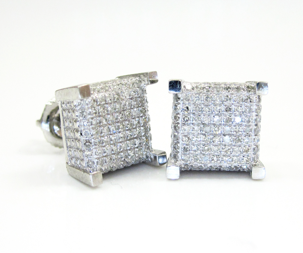 10k gold diamond cube earrings 0.46ct - Image 3