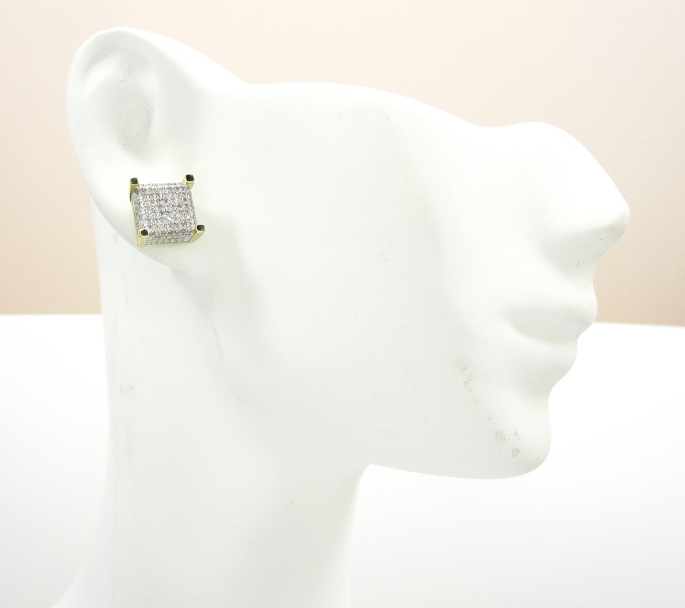 10k gold diamond cube earrings 0.46ct - Image 5