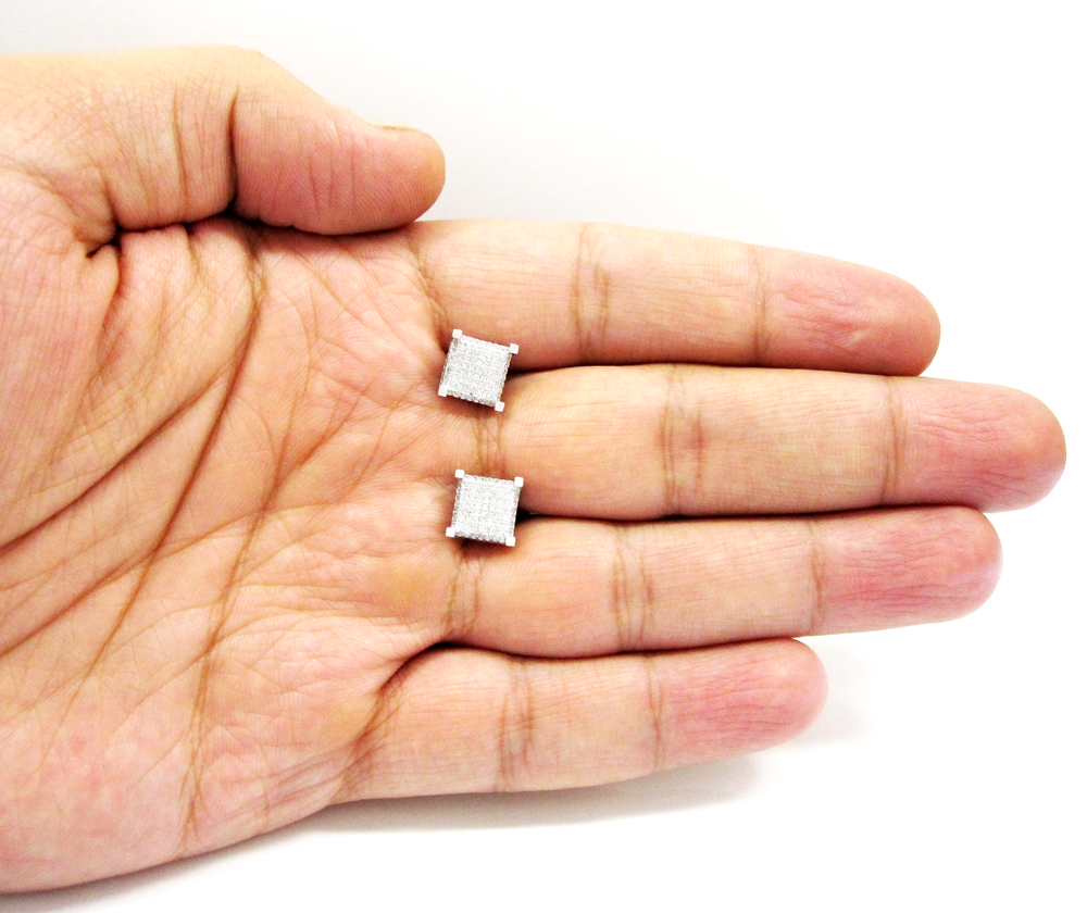 10k gold diamond cube earrings 0.46ct - Image 7