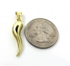 14k yellow gold italian horn pendant