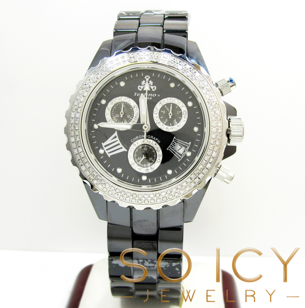 Mens techno jpm black ceramic diamond watch 1.35ct - Image 2