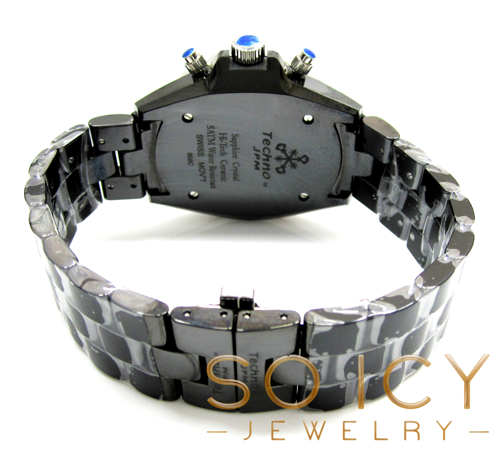 Mens techno jpm black ceramic diamond watch 1.35ct - Image 4