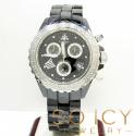 Mens techno jpm black ceramic diamond watch 1.35ct