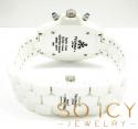 Mens techno jpm white ceramic diamond 38mm watch 2.75ct