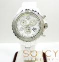 Mens techno jpm white ceramic diamond 38mm watch 1.35ct