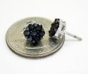 14k white gold black diamond cluster earrings 1.00ct 