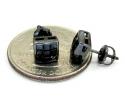 10k black gold black diamond cube earrings 1.00ct 
