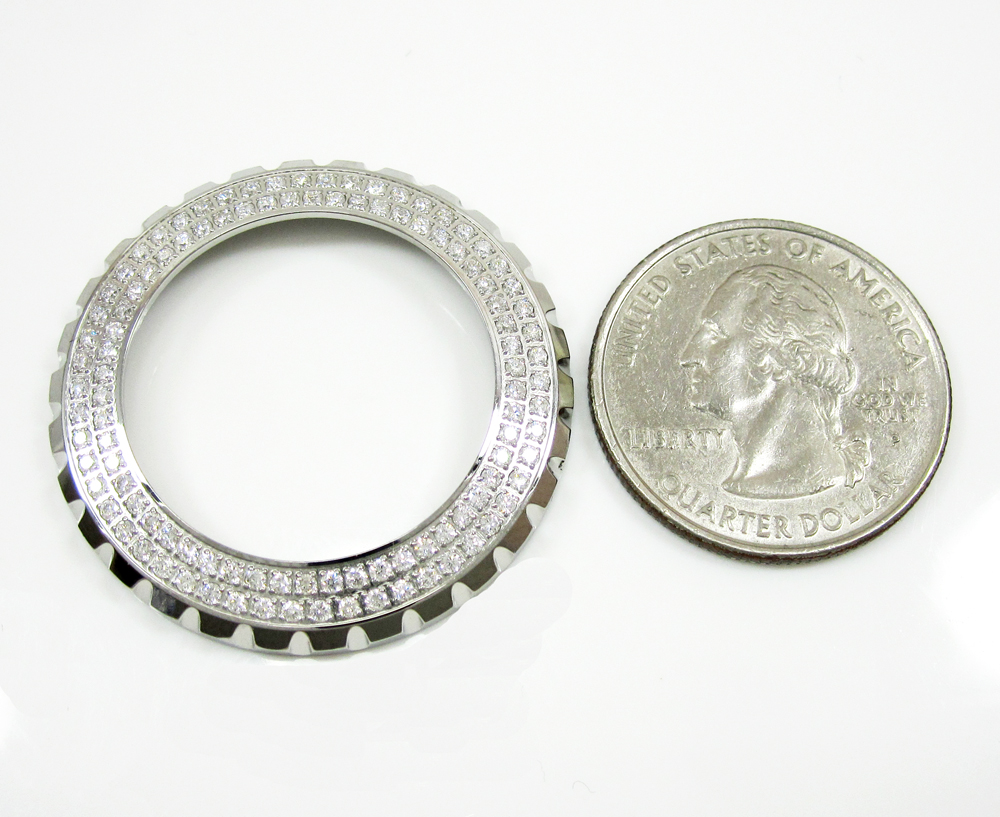 Ladies custom made chanel j12 white stainless steel diamond bezel 1.10ct
