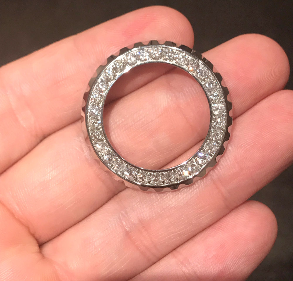 Ladies custom made chanel j12 white stainless steel diamond bezel 2.00ct
