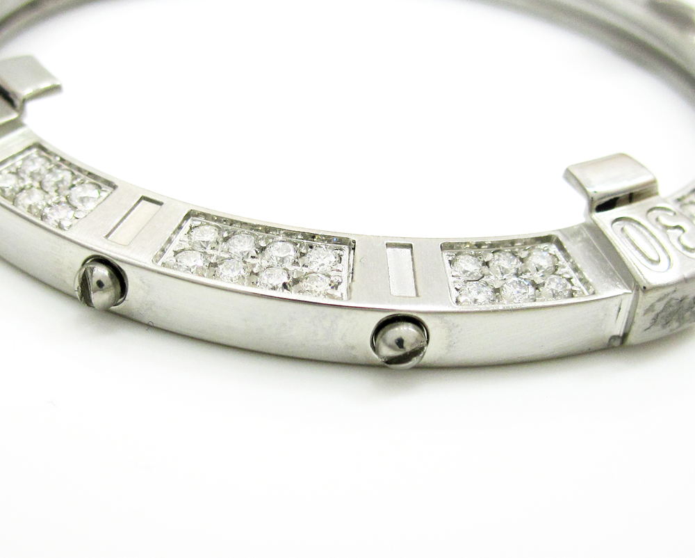 Mens original breitling white stainless steel diamond bezel 1.61ct