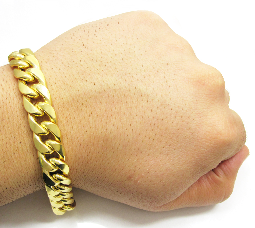 14K Hollow Yellow Gold Miami Cuban Link Bracelet 8mm – NYC Luxury