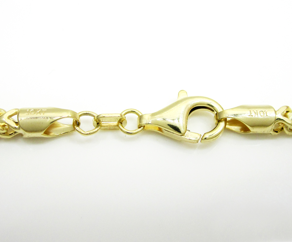 Mens 10k yellow gold franco chain 18-26 inch 3mm