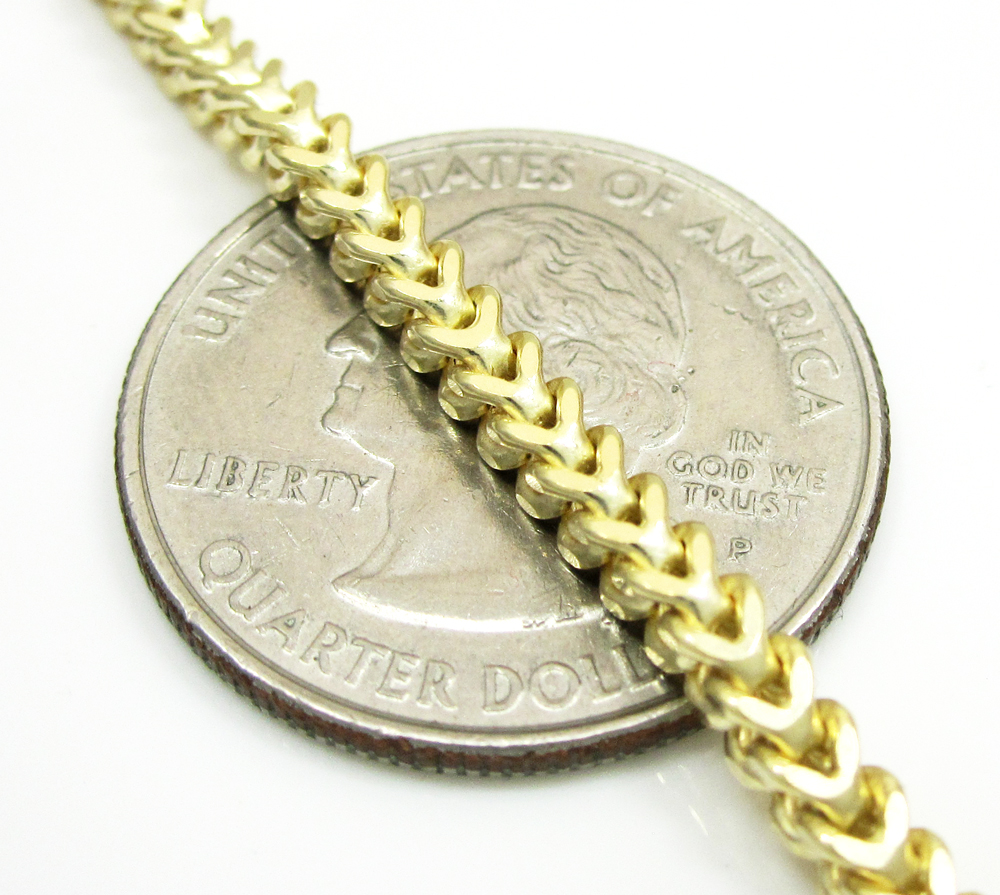 Mens 10k yellow gold franco chain 18-26 inch 3mm - Image 4