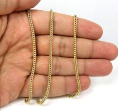 Mens 10k yellow gold diamond cut franco chain 18-26 inch 2.2mm