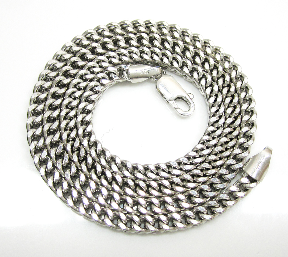 Mens 10k white gold franco chain 18-24 inch 3.50mm - Image 2
