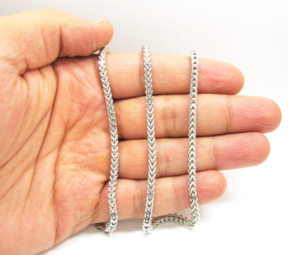 Mens 10k white gold franco chain 18-24 inch 3.50mm - Image 5