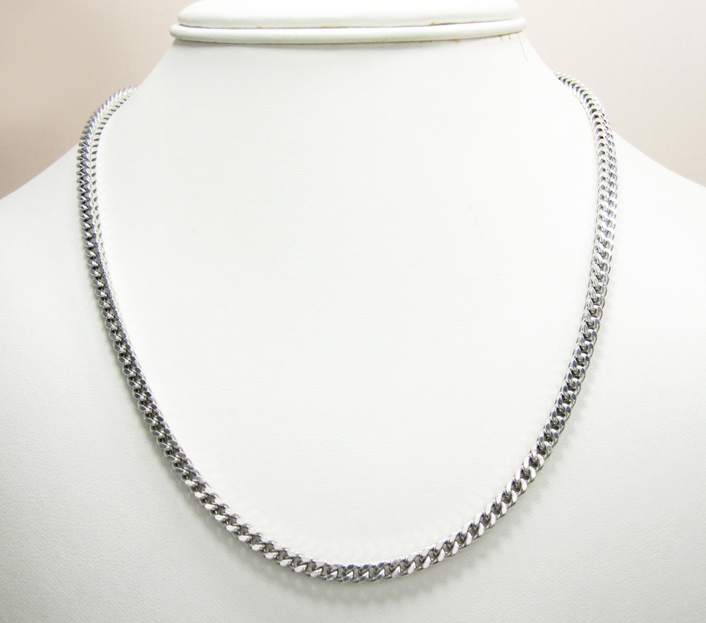 Mens 10k white gold franco chain 18-24 inch 3.50mm - Image 6