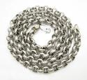 14k solid white gold circle rolo chain 24 inch 8mm