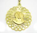 14k yellow gold double sided jesus & virgin mary pendant