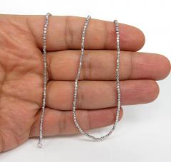 14k white gold diamond cut bead chain 16-24 inch 2mm
