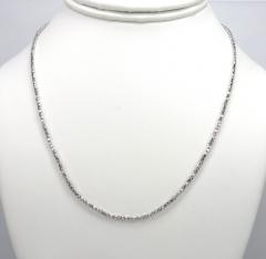 14k white gold diamond cut bead chain 16-24 inch 2mm