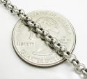 14k solid white gold circle rolo chain 20-30 inch 3.7mm