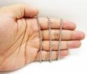 14k solid white gold circle rolo chain 20-30 inch 3.7mm