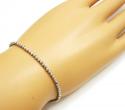 14k white gold diamond cut bead bracelet 8 inch 2mm