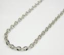 14k solid white gold diamond cut circle link chain 18-30 inch 2.2mm