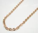 14k solid rose gold diamond cut circle link chain 16-24 inch 2.2mm