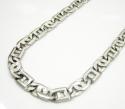 14k solid white gold tiger eye link chain 22 inch 6mm