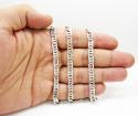 14k solid white gold tiger eye link chain 22 inch 6mm