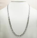 14k solid white gold tiger eye link chain 22 inch 6mm