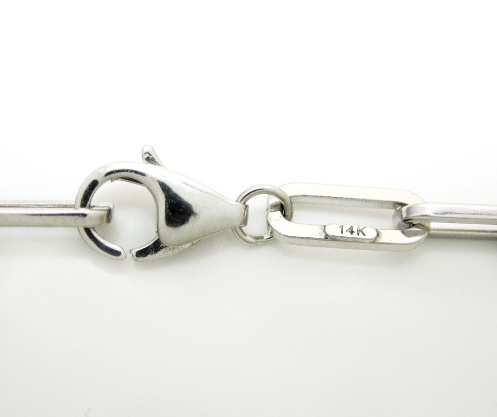 14k solid white gold long box link chain 24 inch 4.7mm
