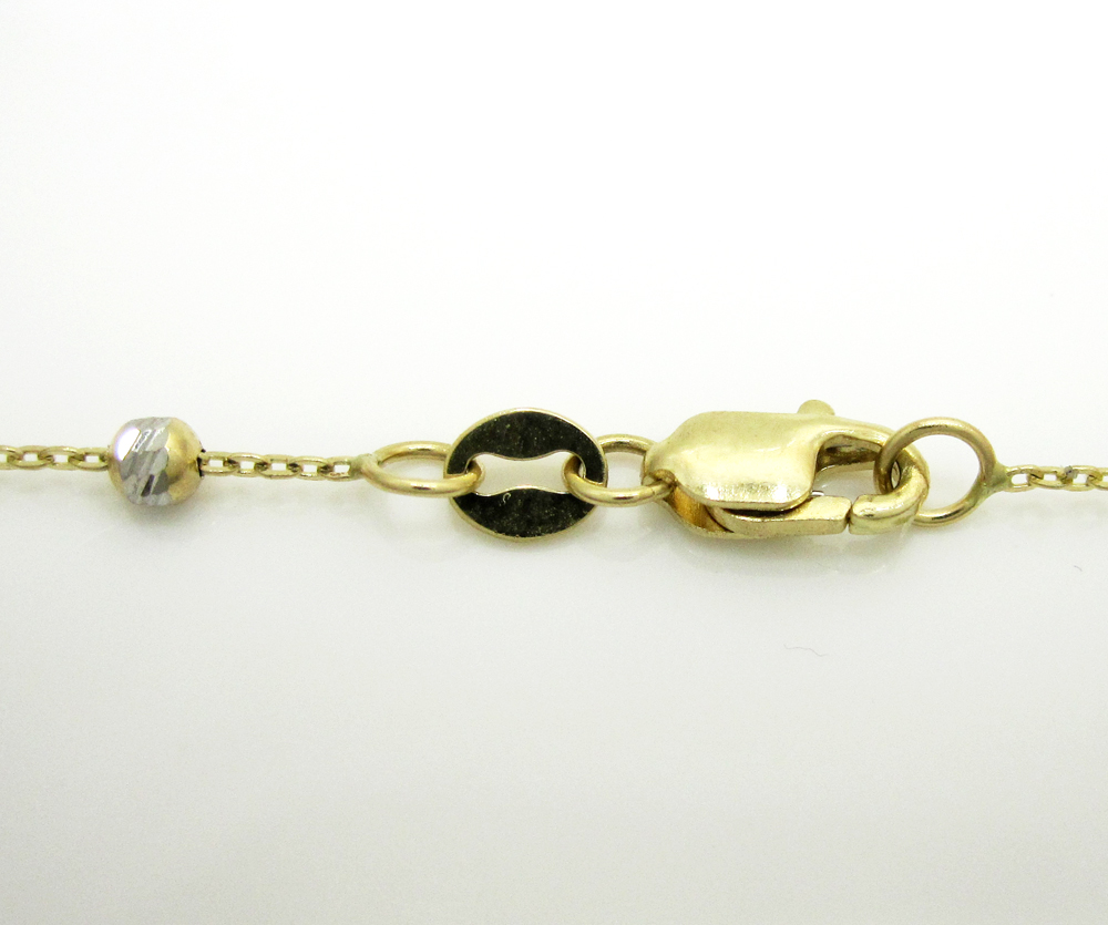 14k gold diamond cut bead chain 16-20 inch 2.5mm
