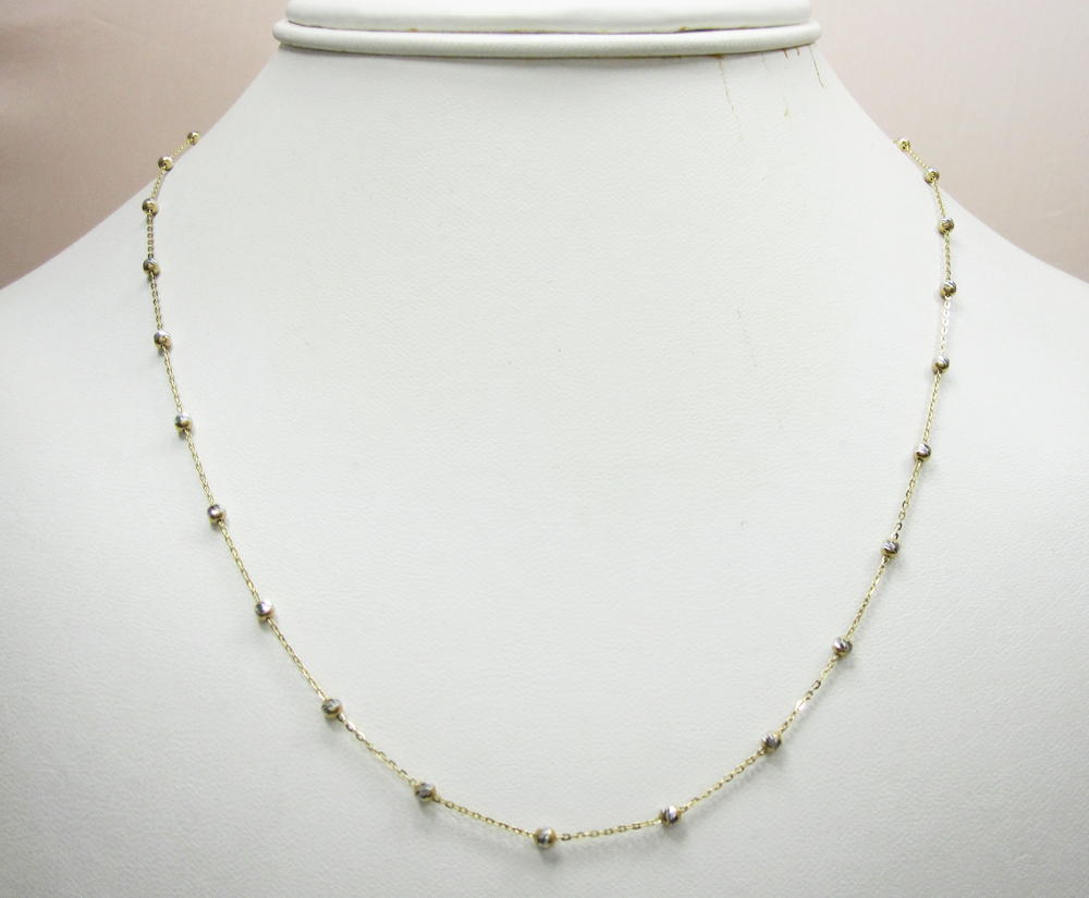 14k gold diamond cut bead chain 16-20 inch 2.5mm - Image 6