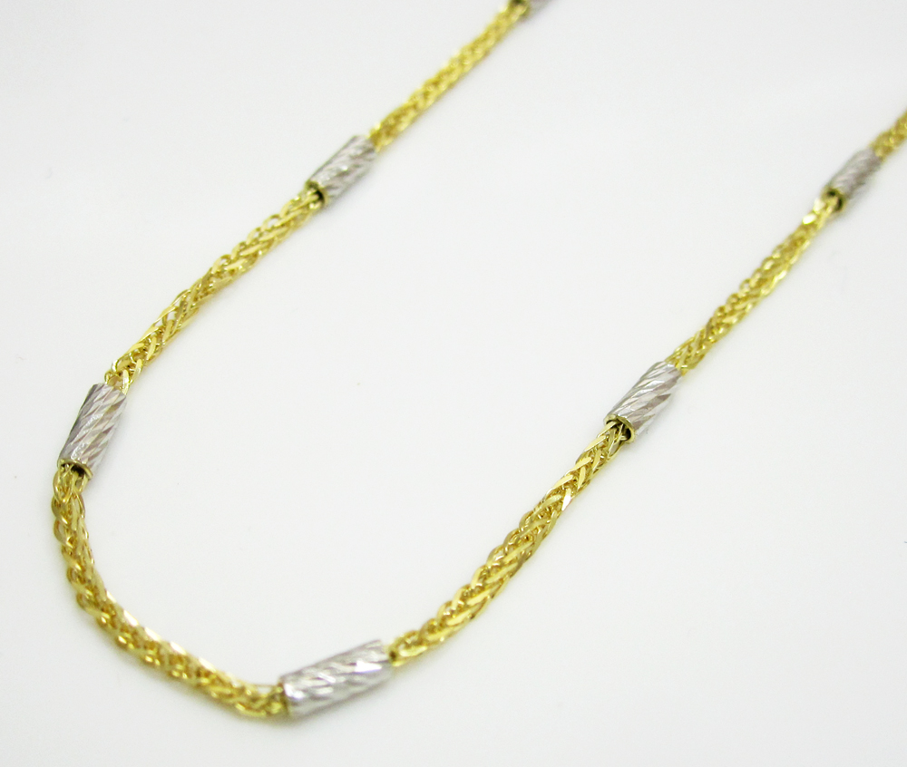 Buy 14k Gold Diamond Cut Wheat Link Chain 16-20 Inch 1.5mm Online 