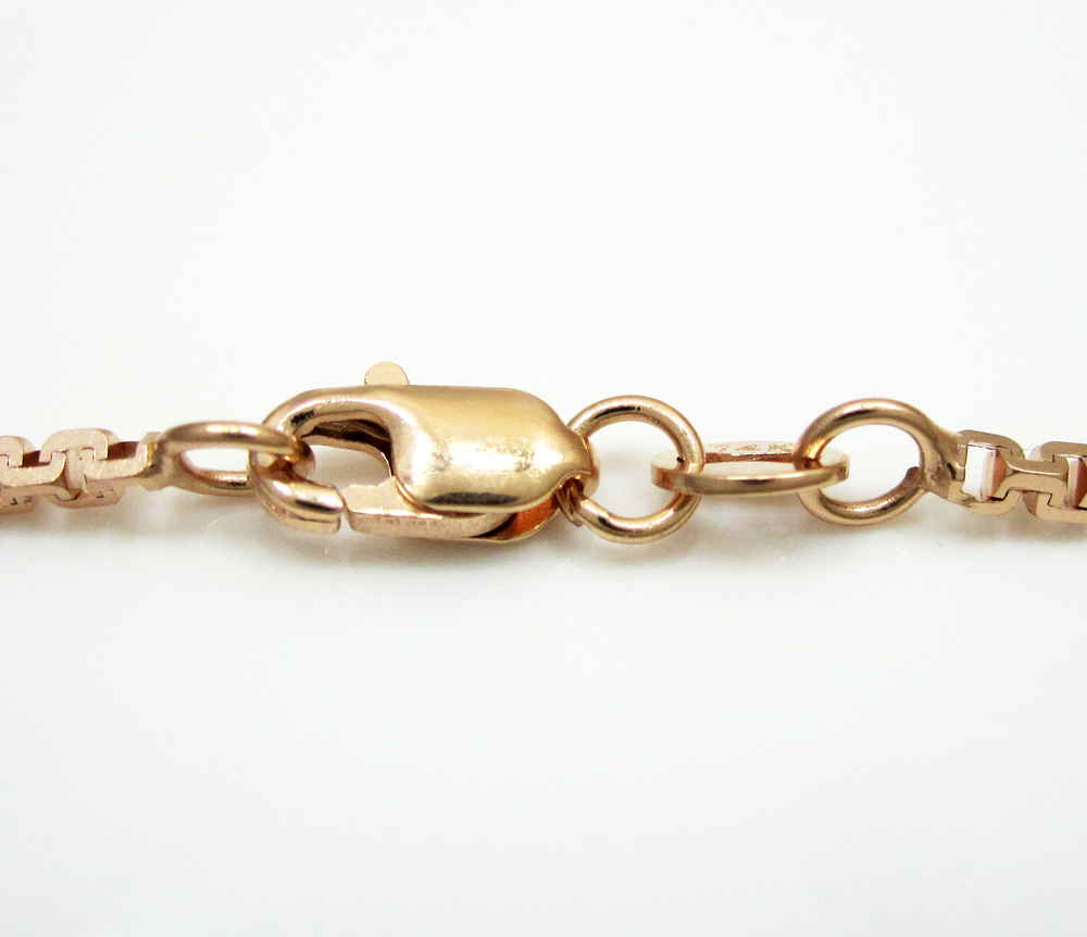 14k solid gold sharp box link chain 16-24 inch 1.3mm