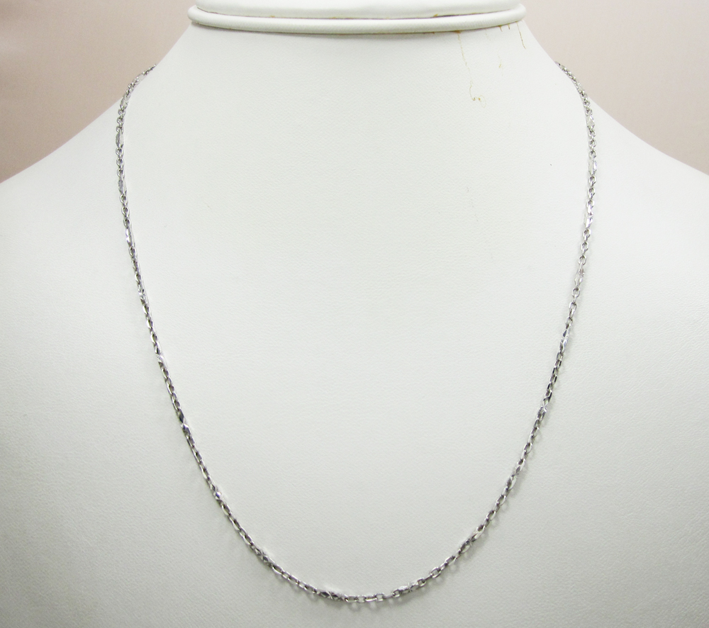 14k gold diamond cut circle link chain 16-24 inch 2mm