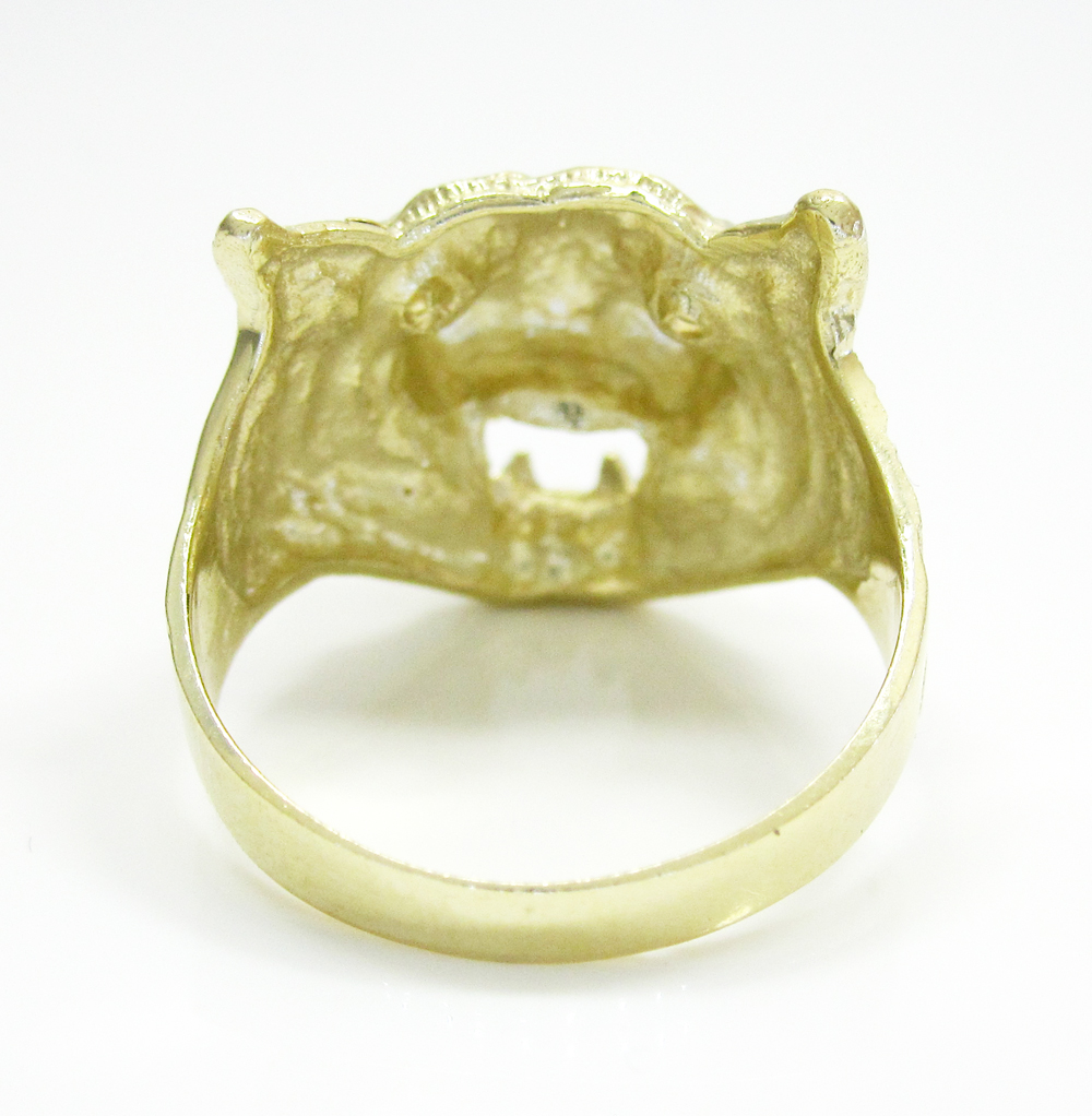 10k yellow gold tiger head ring 