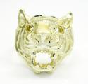 10k yellow gold tiger head ring