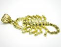 10k solid yellow gold scorpion pendant 